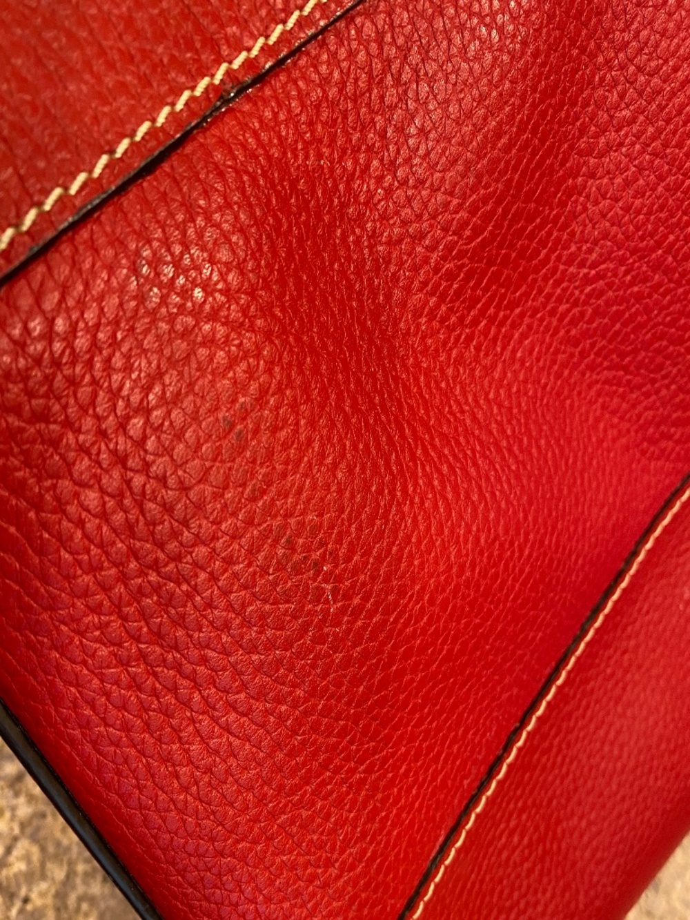 DOONEY & BOURKE Red Pebble Leather Small Lexington Tote Bag GUC - Picture 12 of 17